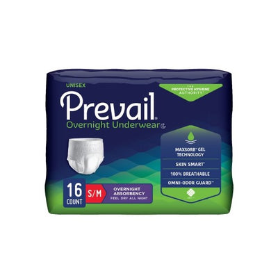 Prevail Overnight Protective Underwear Small/Medium Case of 64 