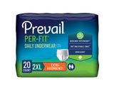 Prevail® Per-Fit® Extra Pull On with Tear Away Seams Daily Underwear 2X-Large Bag of 20 