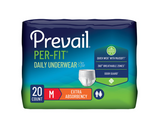 Prevail® Per-Fit® Extra Pull On with Tear Away Seams Daily Underwear Medium Bag of 20 