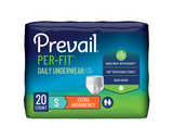 Prevail® Per-Fit® Extra Pull On with Tear Away Seams Daily Underwear Small Bag of 20 