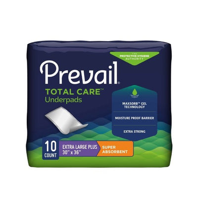 Prevail Total Care Underpads 30 x 36 Inch Bag of 10 