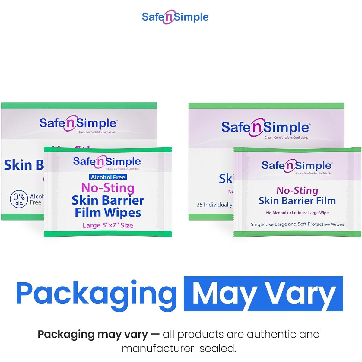 Safe N Simple No-Sting Skin Barrier Wipe Case of 600 
