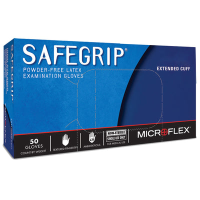 SafeGrip® Latex Extended Cuff Length Exam Glove M Box of 50 
