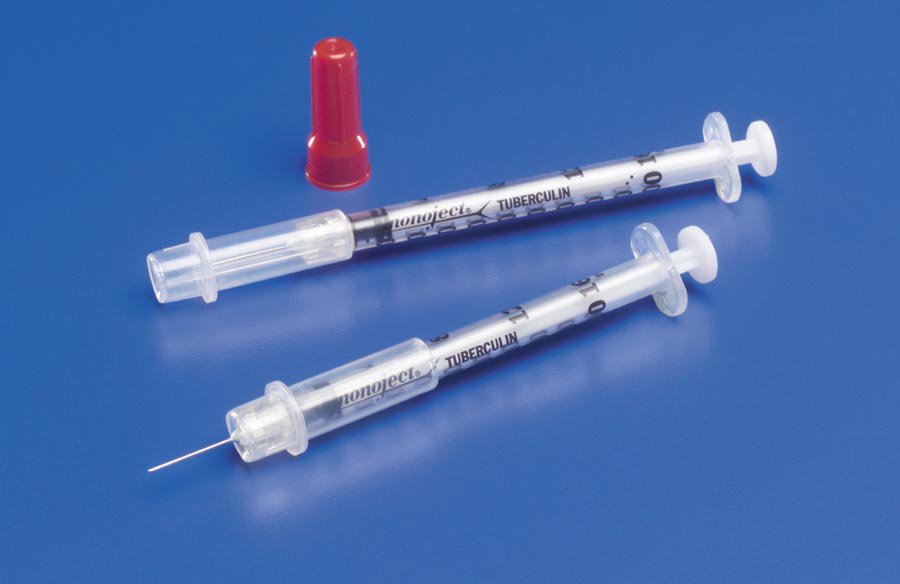 Safety Tuberculin Syringe with Needle Monoject™ 1 mL Safety 25 G Box of 100