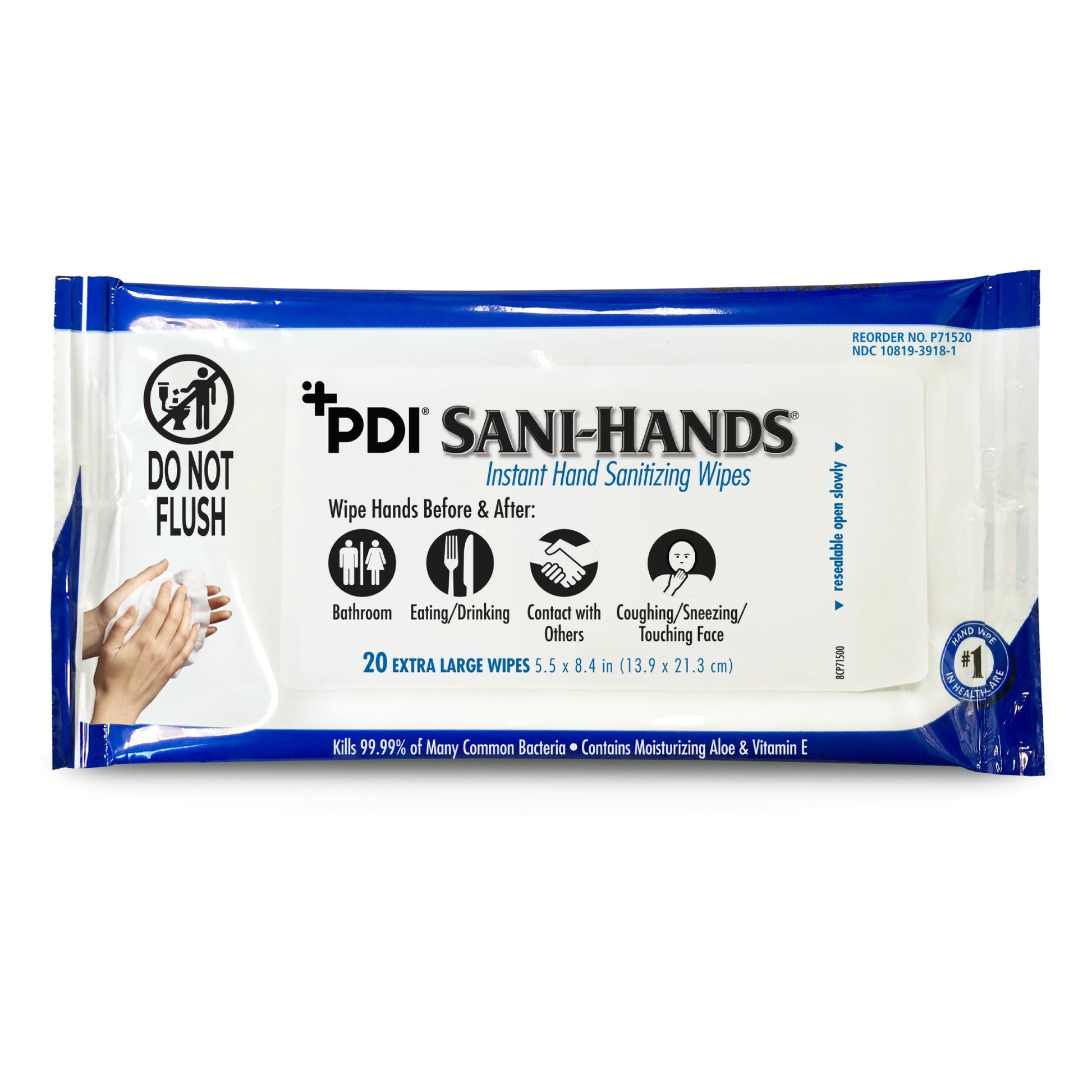 Sani-Hands Hand Sanitizing Wipes Unscented Case of 1000 