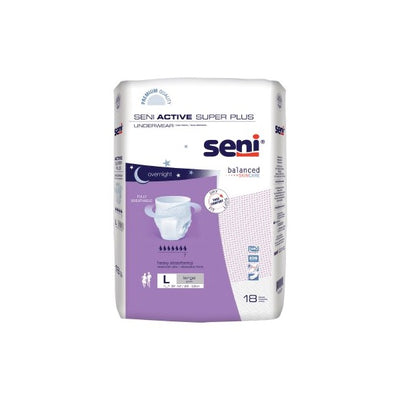 Seni Active Super Plus Protective Underwear Large Case of 72 