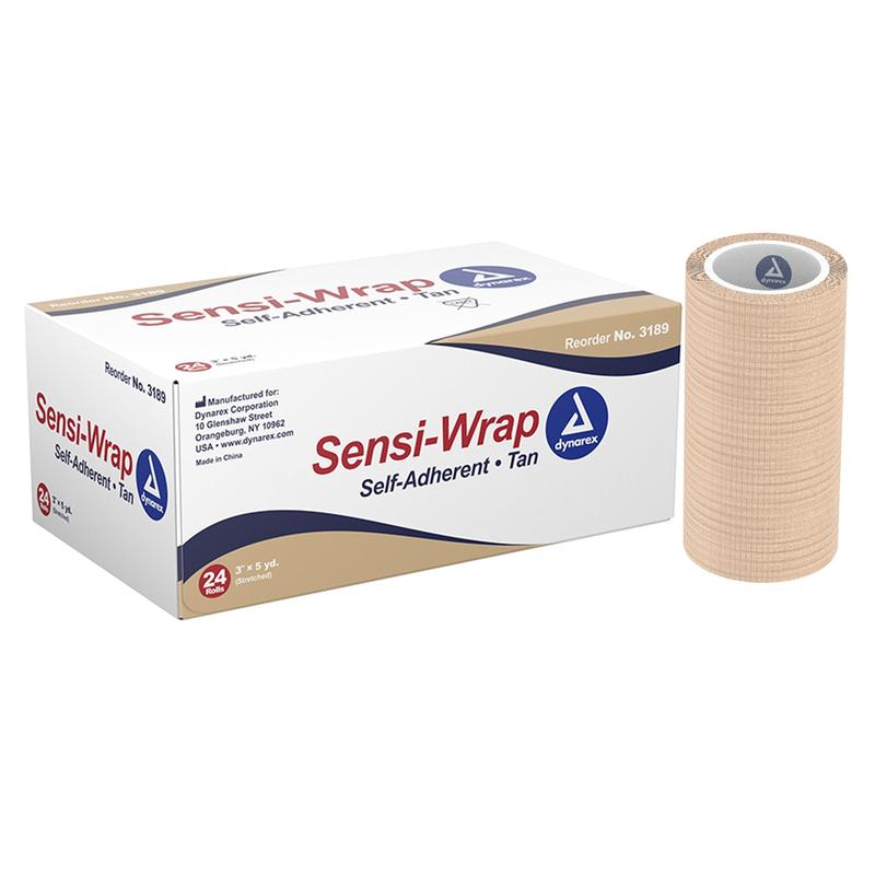 Sensi-Wrap Self-adherent Closure Cohesive Bandage Tan 3" x 5 Yard Case of 24