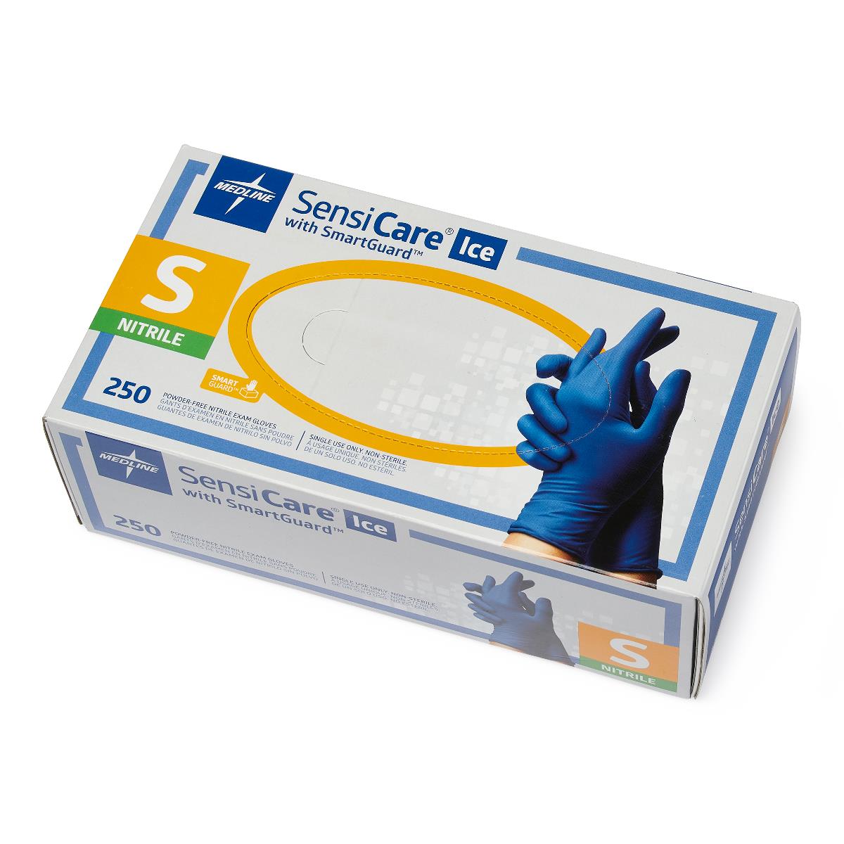 SensiCare Ice Blue Nitrile Exam Gloves XS Box of 250 