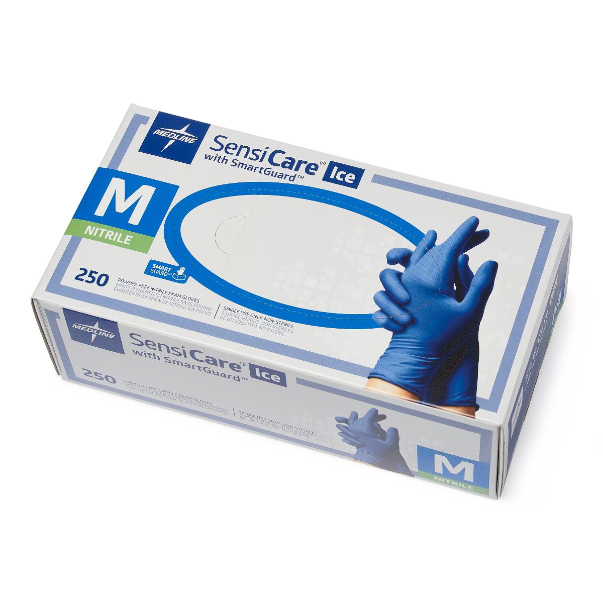 SensiCare Ice Blue Nitrile Exam Gloves XS Box of 250 