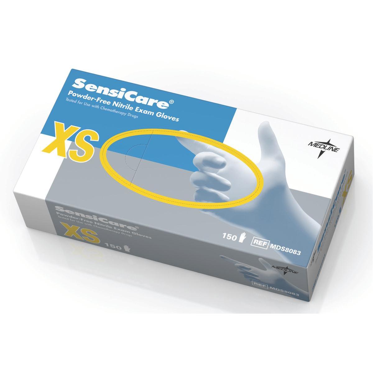 SensiCare Powder-Free Nitrile Exam Gloves XS Box of 150 