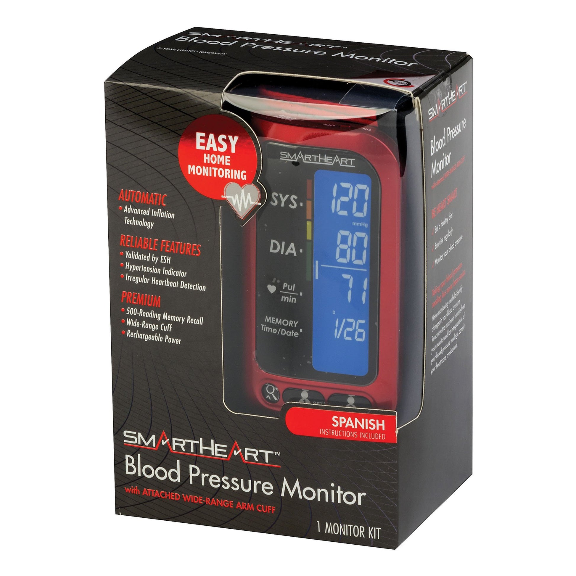 SmartHeart Automatic Blood Pressure Monitor Upper Arm 