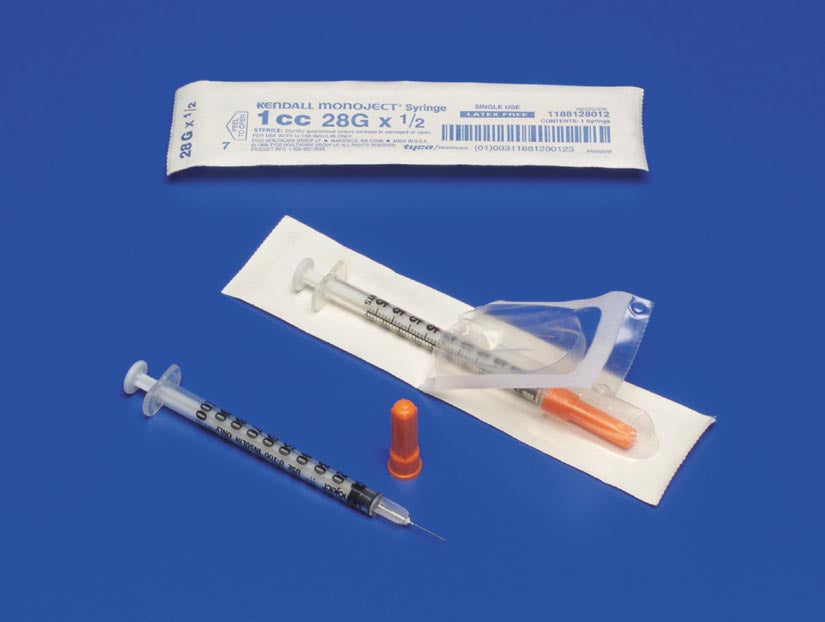 Standard Diabetes Syringe with Needle Monoject™ 28 G 0.5 mL Box of 100