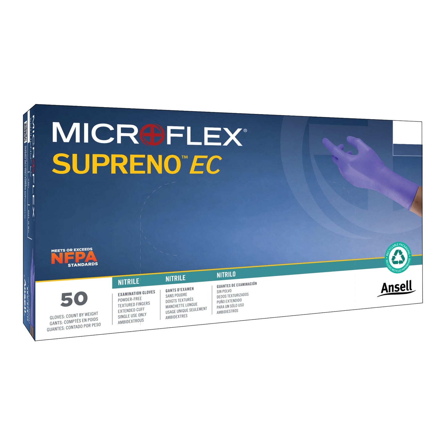 Supreno® EC Nitrile Extended Cuff Length Exam Glove S Box of 50 