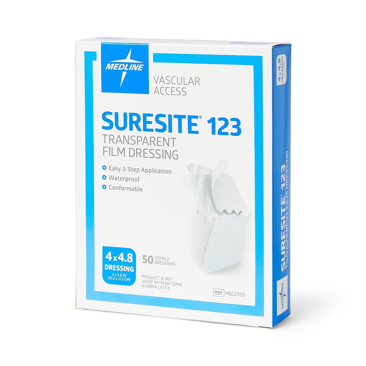 Suresite 123 Transparent Dressing 1.52" x 1.52" Box of 100 