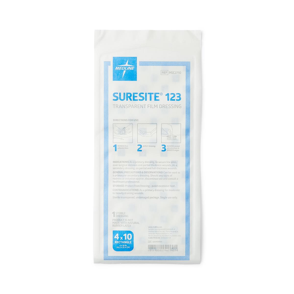 Suresite 123 Transparent Film Dressing 1.52" x 1.52" Each 