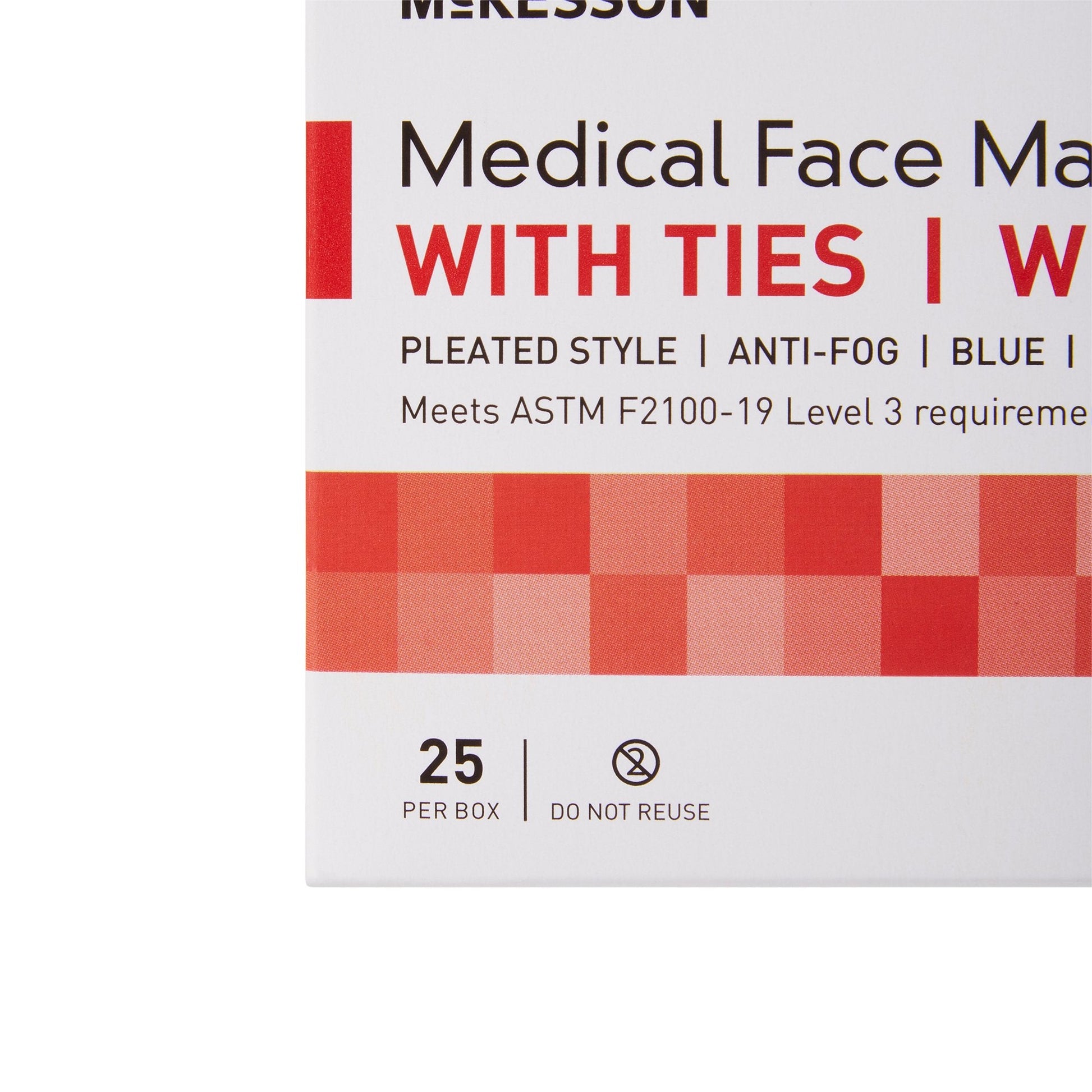 McKesson Medical Face Masks with Ties & Eyeshield Case of 100 