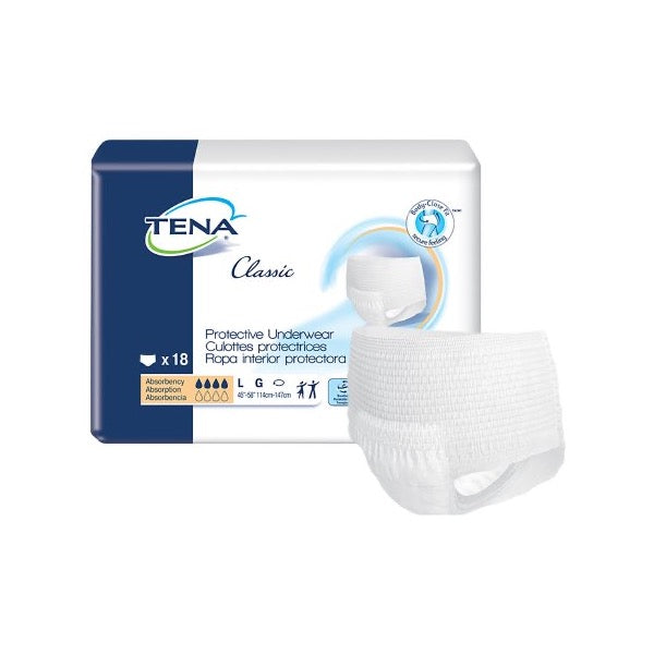 TENA Classic Protective Underwear Medium Case of 80 