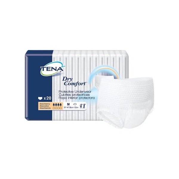 TENA Dry Comfort Protective Underwear Medium Case of 80 