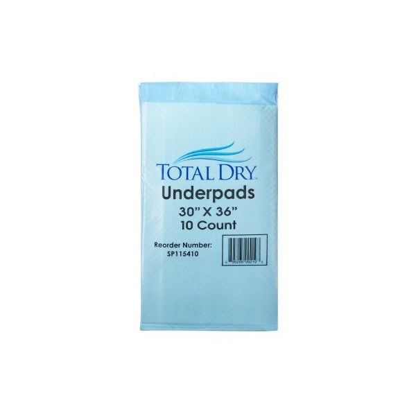 TotalDry Disposable Underpads 30 x 36 Inch Bag of 10 