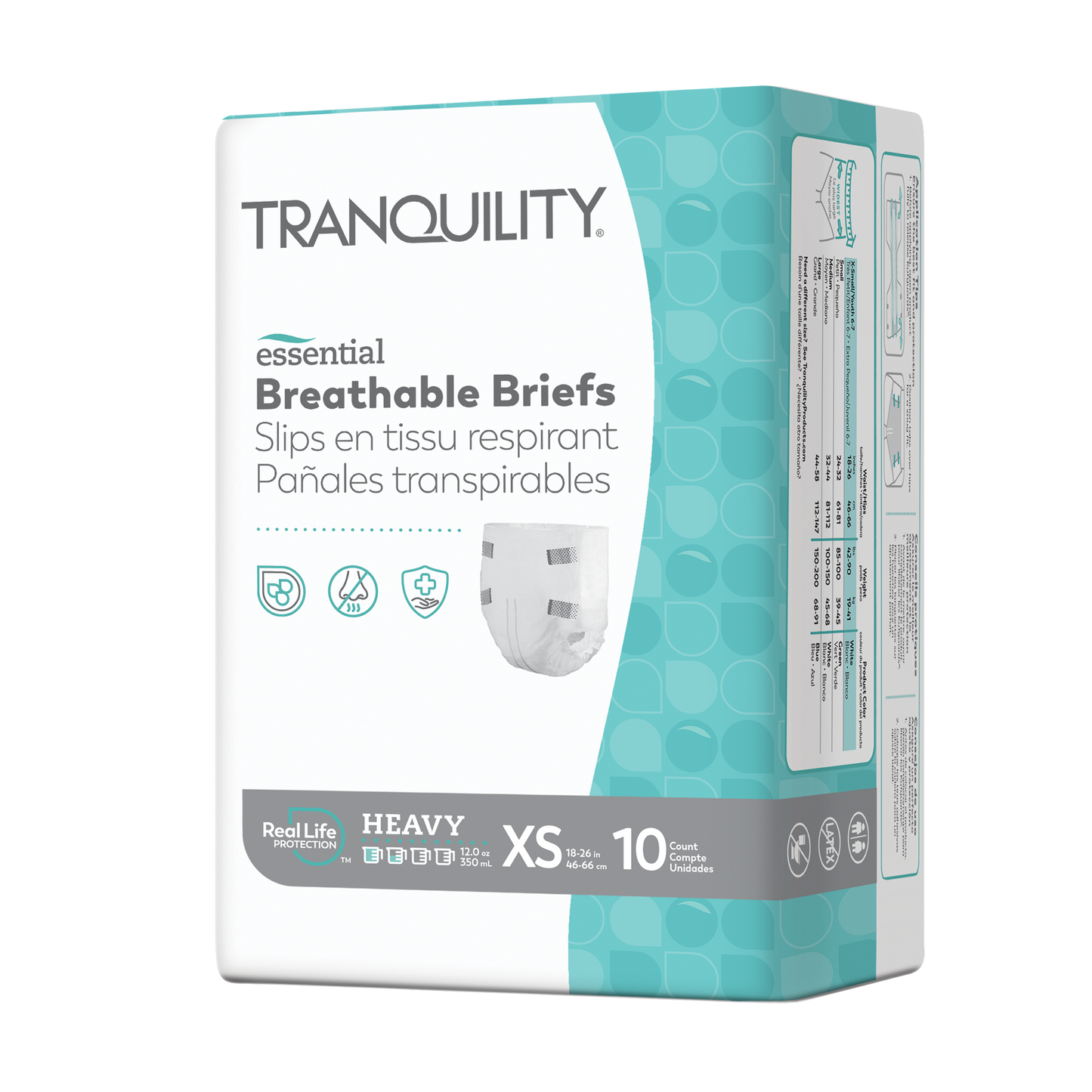 Tranquility Essential Breathable Briefs XS Bag of 10 