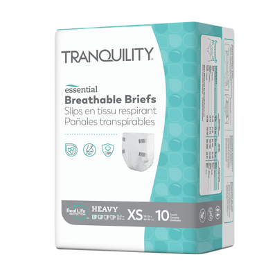 Tranquility Essential Breathable Briefs XS Bag of 10 