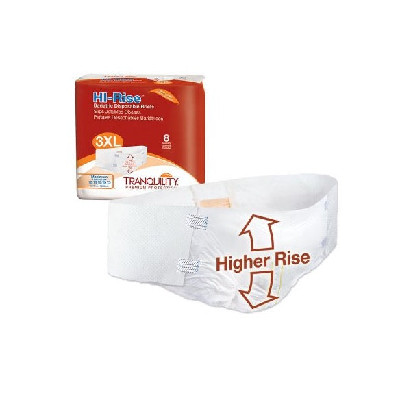 Tranquility HI-Rise Bariatric Briefs 3XL Bag of 8 