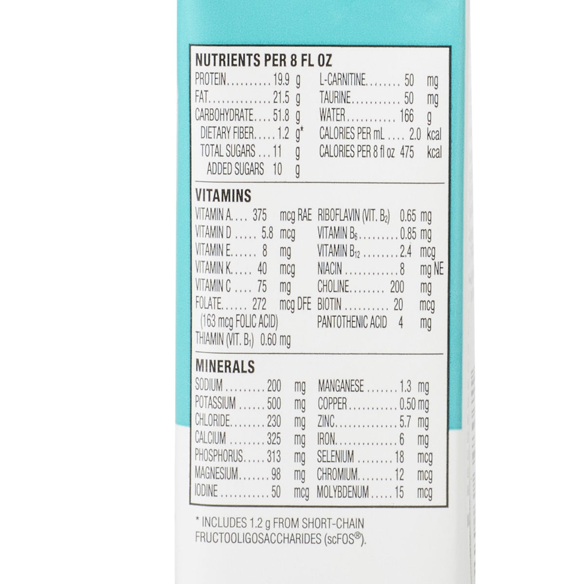 TwoCal® HN 2.0 Cal Vanilla Flavored Liquid Oral Supplement Nutrition Information