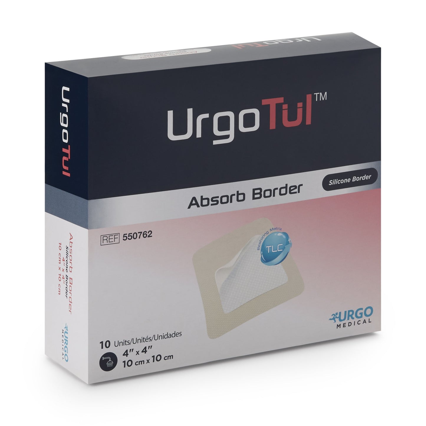UrgoTul™ Silicone Dressings Adhesive with Border Silicone Dressings Foam Dressing 4" x 4" 1 Each 