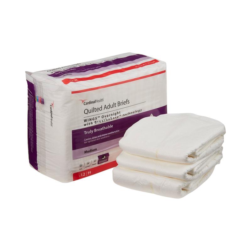 Wings Overnight Quilted Briefs Medium Bag of 12 