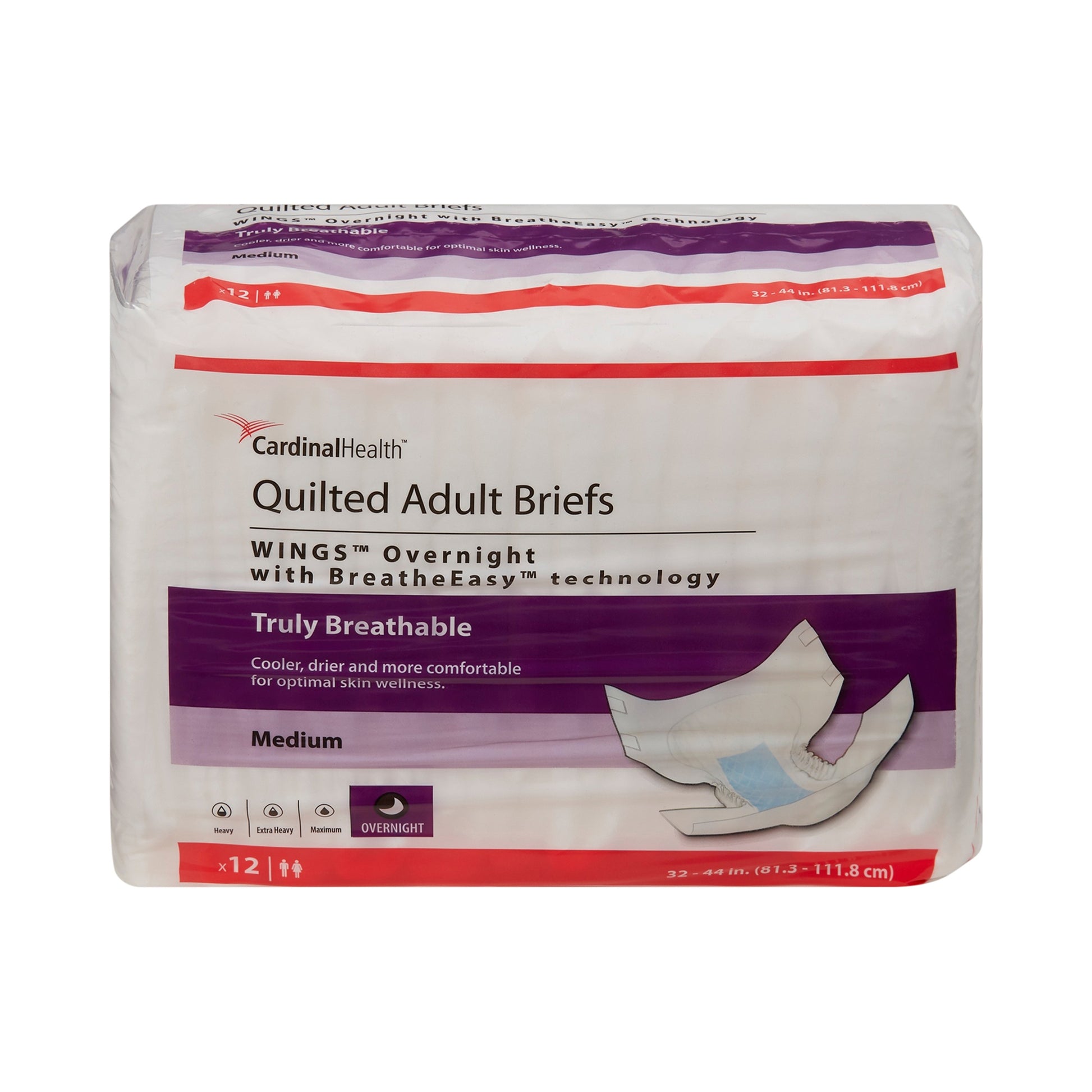 Wings Overnight Quilted Briefs Medium Bag of 12 