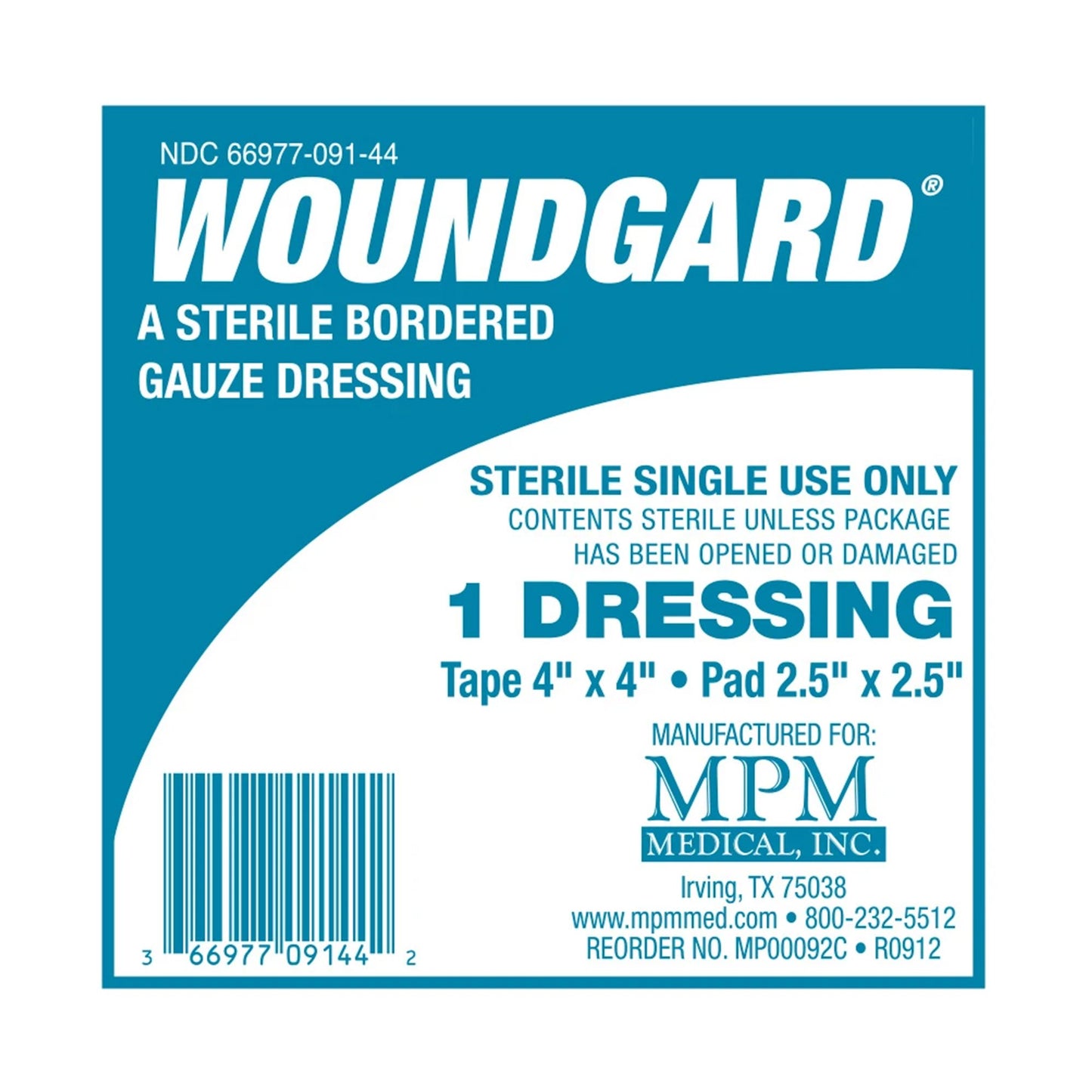 WoundGard® White Adhesive Dressing White 4" x 4" Case of 4