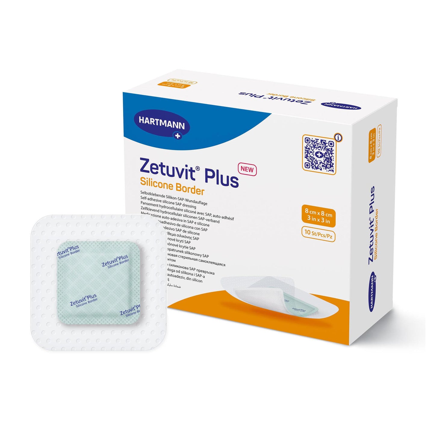 Zetuvit Plus Silicone Dressings Border Super Absorbent Dressing 3" x 3" 1 Each 