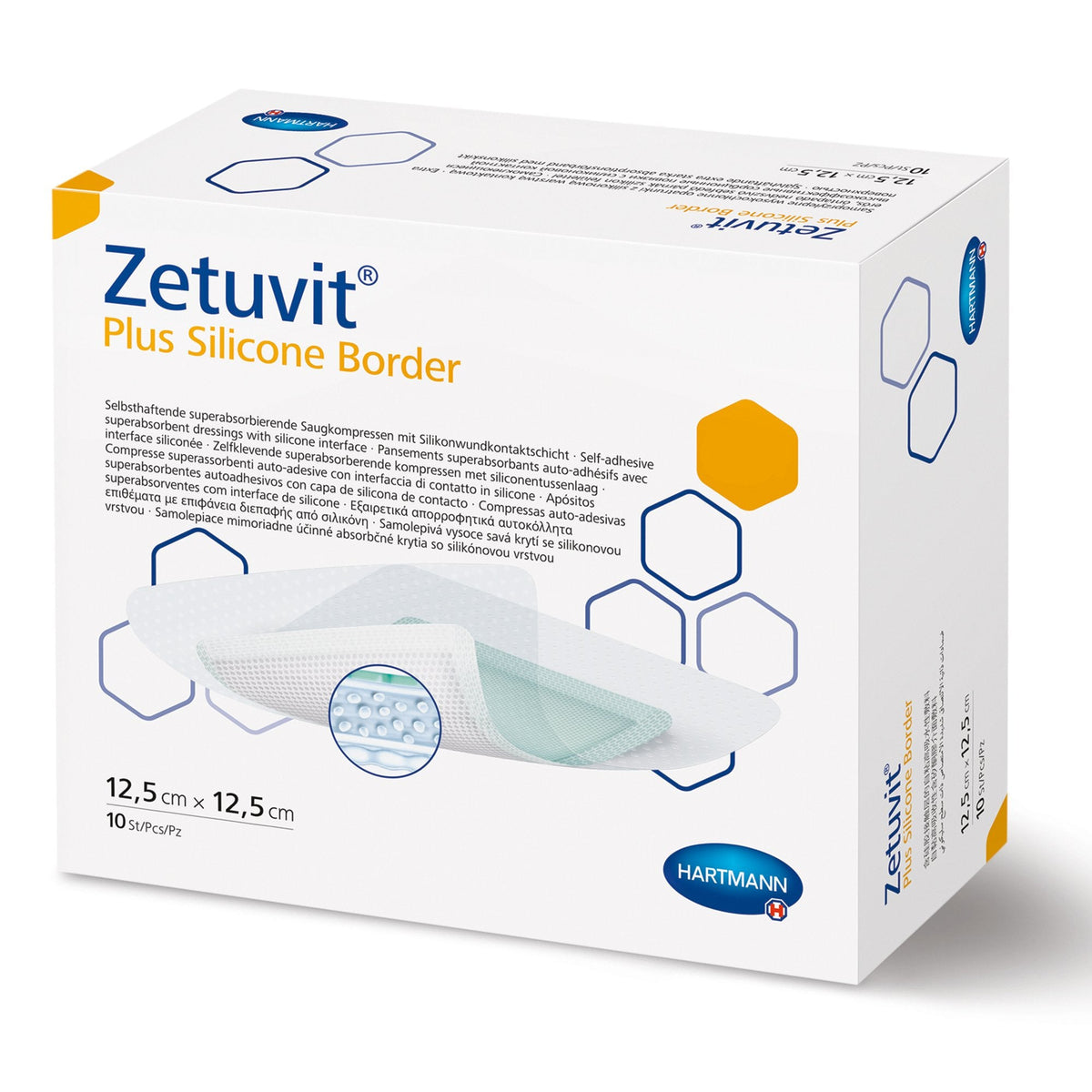 Zetuvit Plus Silicone Dressings Border Super Absorbent Dressing 3" x 3" 1 Each 
