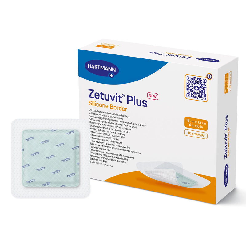 Zetuvit Plus Silicone Dressings Border Super Absorbent Dressing 3" x 3" 1 Each 