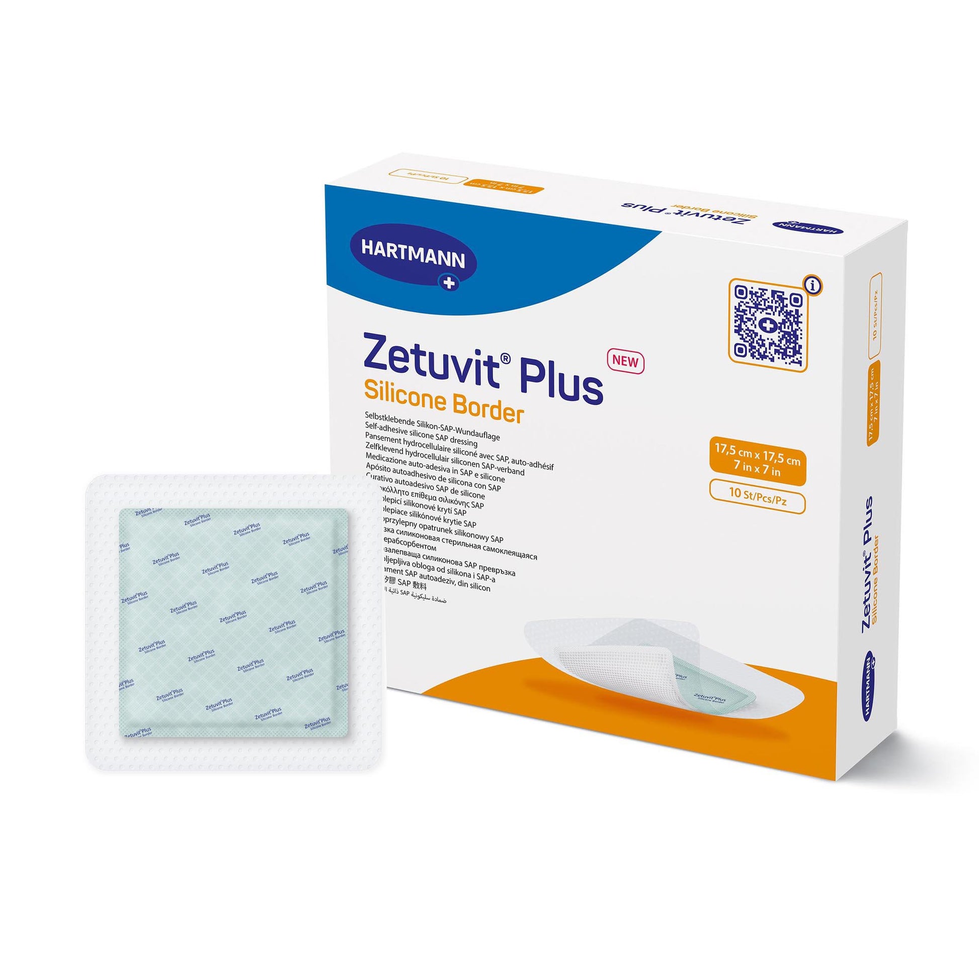 Zetuvit Plus Silicone Dressings Border Super Absorbent Dressing 3" x 3" 1 Each 