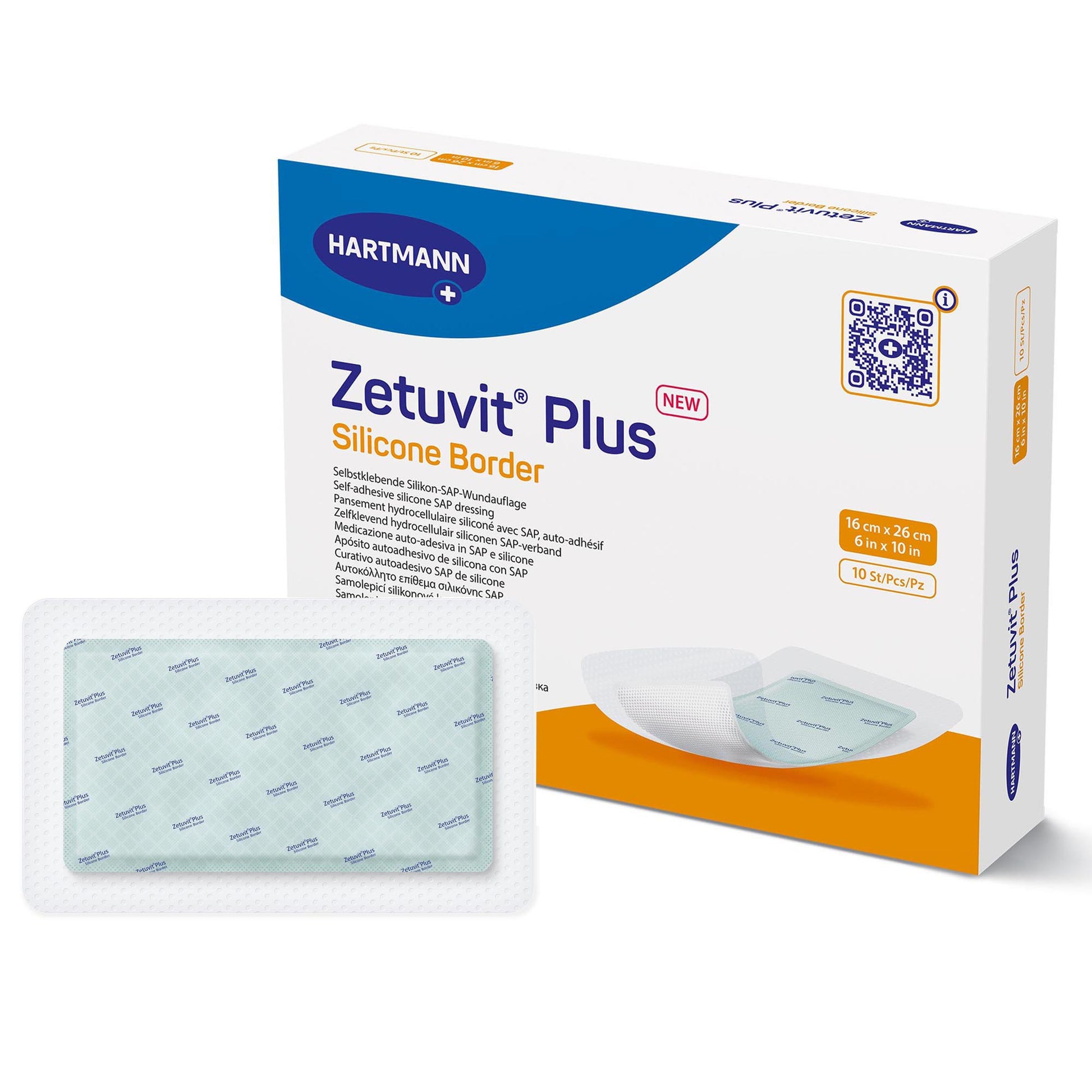 Zetuvit Plus Silicone Dressings Border Super Absorbent Dressing 3" x 3" 1 Each 