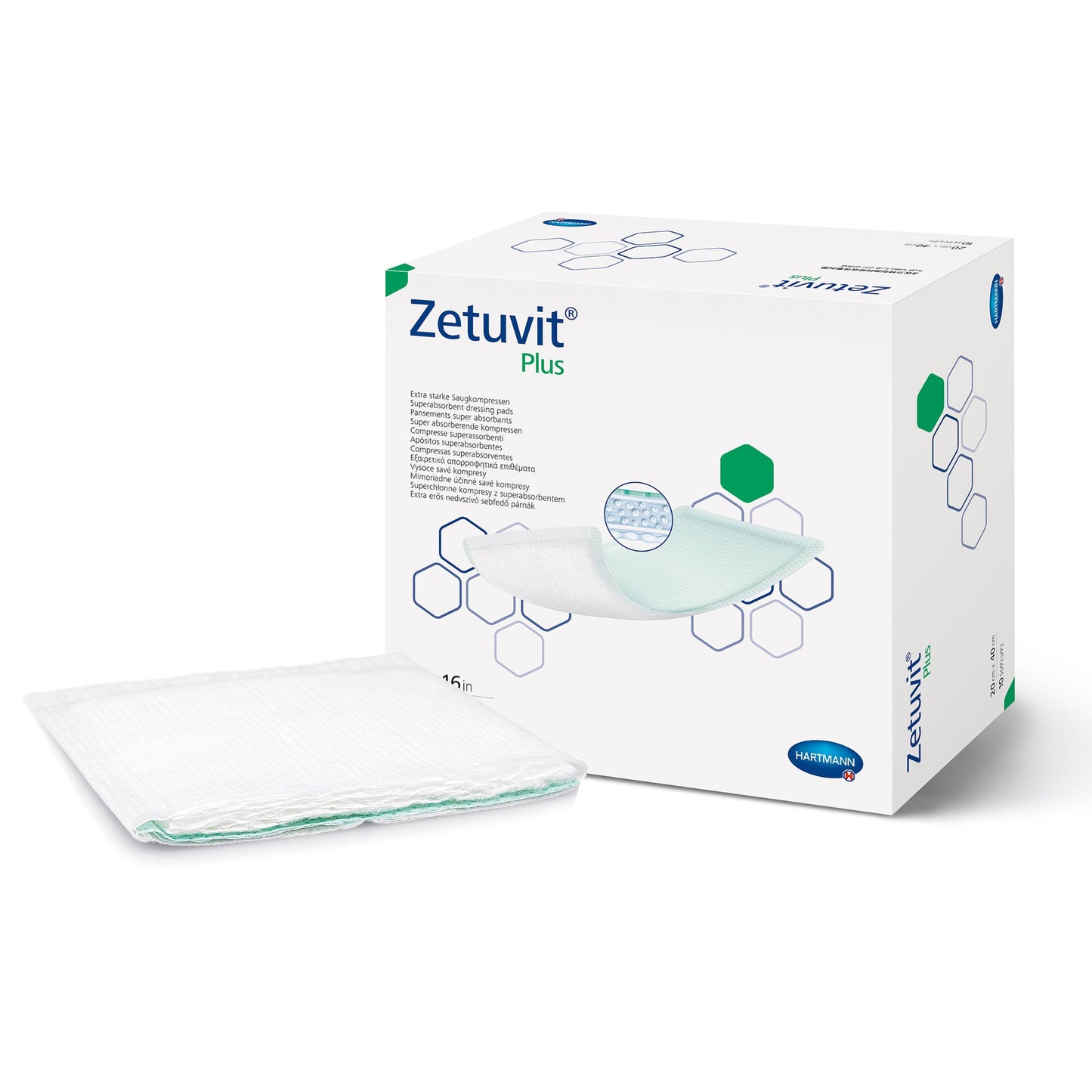 Zetuvit® Plus Sterile Superabsorbent Dressing 4" x 4" 1 Each 