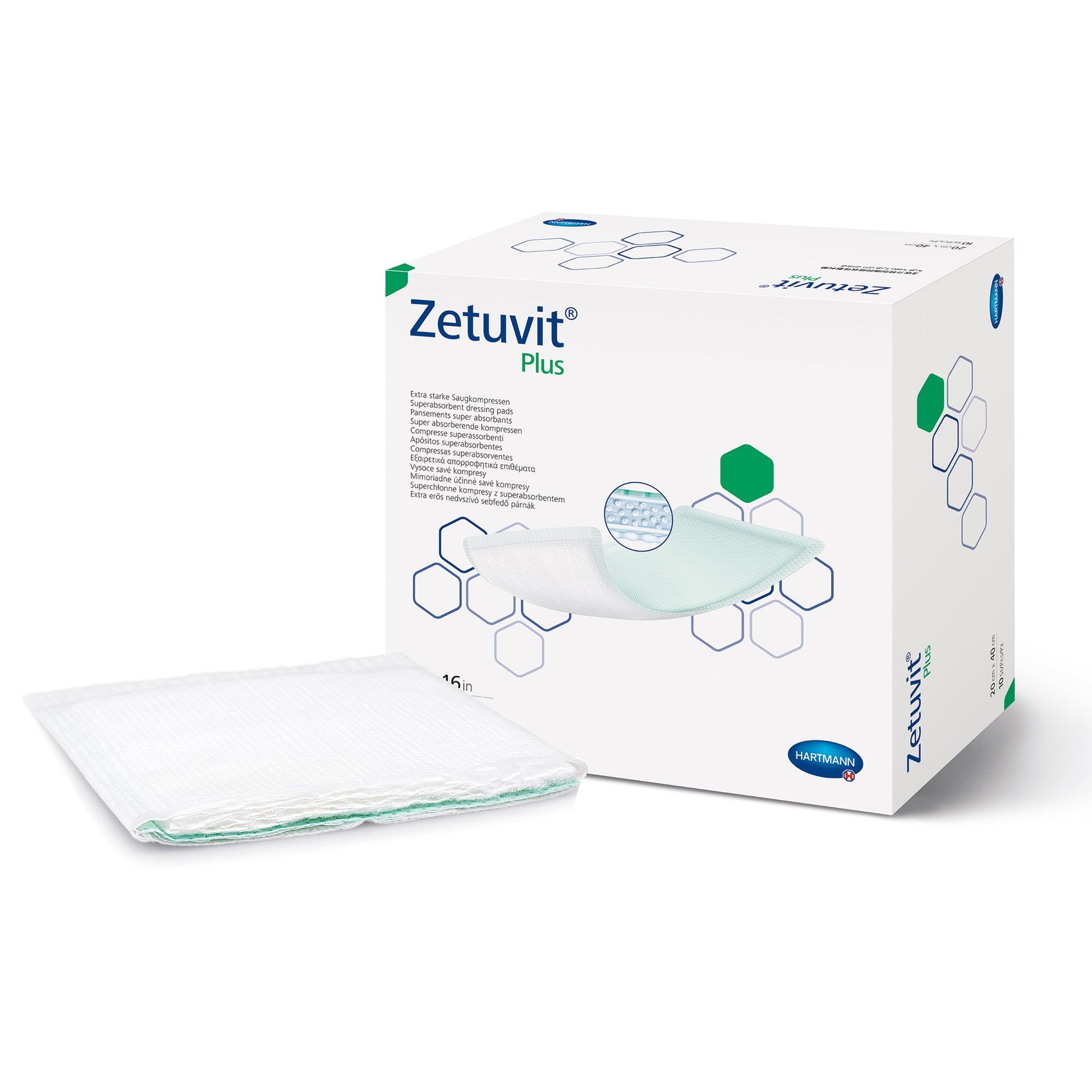 Zetuvit® Plus Sterile Superabsorbent Dressing 4" x 4" 1 Each 