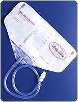 Belly Bag Urine Collection Bag with 24" Coiled Drain Tube 1000 mL: , Case of 10 (B1000CT)