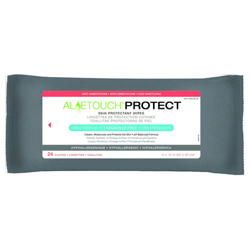 AloeTouch Protect Personal Cleansing Wipes: Unscented, Case of 24 (MSC095281)