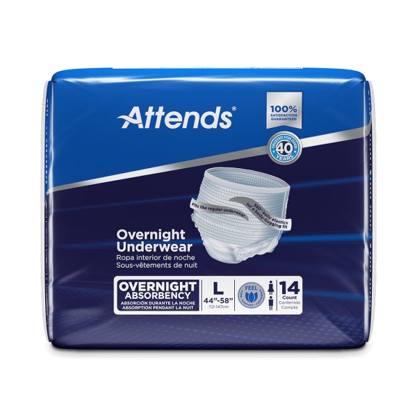 Attends Overnight Underwear: Large, Case of 56 (APPNT30)