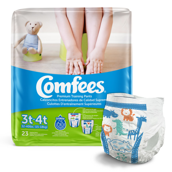 Comfees Training Pants Boys: 3T-4T, Case of 138 (CMF-B3)