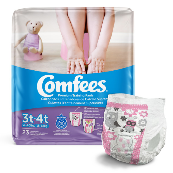 Comfees Training Pants Girls: 3T-4T, Case of 138 (CMF-G3)