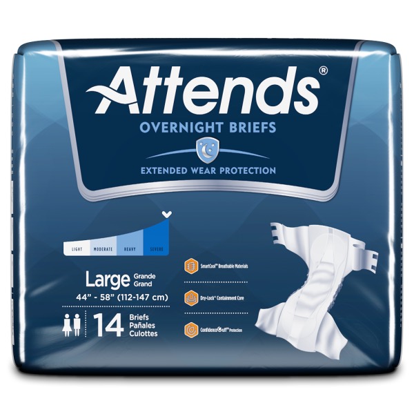Attends Overnight Briefs: Large, Case of 56 (DDEW30)