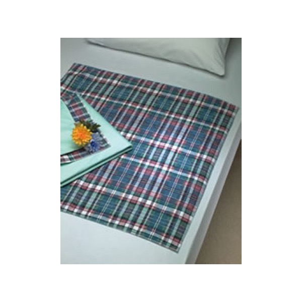 Beck's Classic Highland Blue Plaid/Green Barrier Reusable Underpads: 36 x 48 Inch, Case of 24 (7148P)
