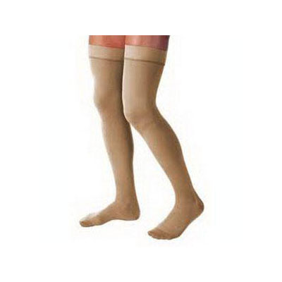 Jobst Relief Thigh High Firm Compression Stockings, Open Toe, Beige: XL, 1 Pair (114647)