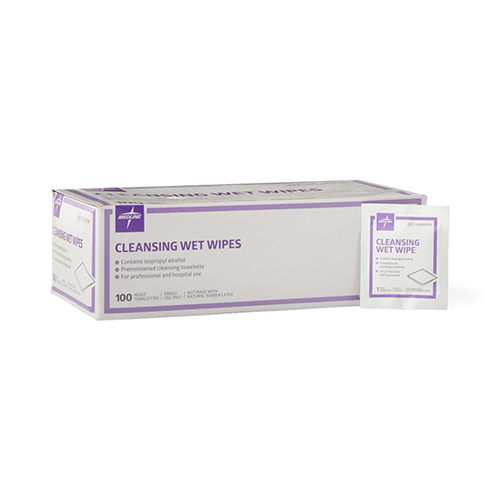 Cleansing Wet Wipes: 5-1/2" x 8", Case of 1000 (MDS094184)