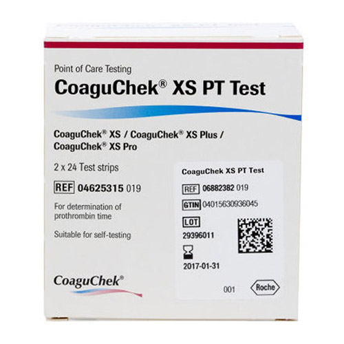 CoaguChek XS Test Strips: Test Strips Only, Box of 48 (046253515)