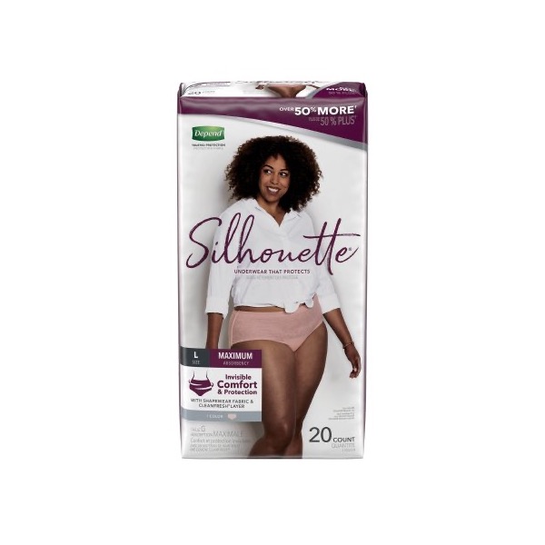 Depend Silhouette Classic Underwear For Women: Large, Case of 40 (54226)
