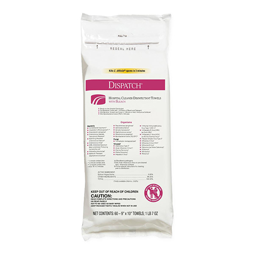 Dispatch Disinfectant Towels: 60 (ct.) Resealable Pack, 1 Each (CLH69260)